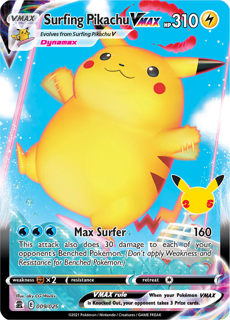 Surfing Pikachu VMAX (009/025) [Celebrations: 25th Anniversary] | Enigma On Main