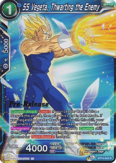 SS Vegeta, Thwarting the Enemy (BT14-043) [Cross Spirits Prerelease Promos] | Enigma On Main