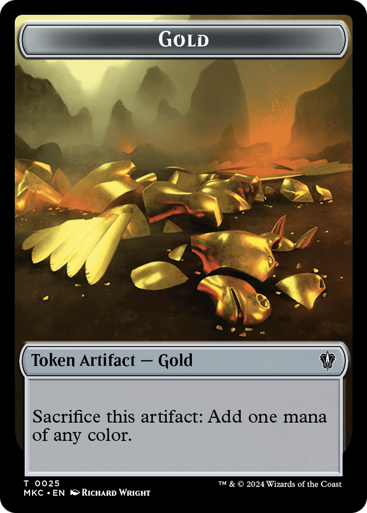 Gold // Treasure Double-Sided Token [Murders at Karlov Manor Commander Tokens] | Enigma On Main