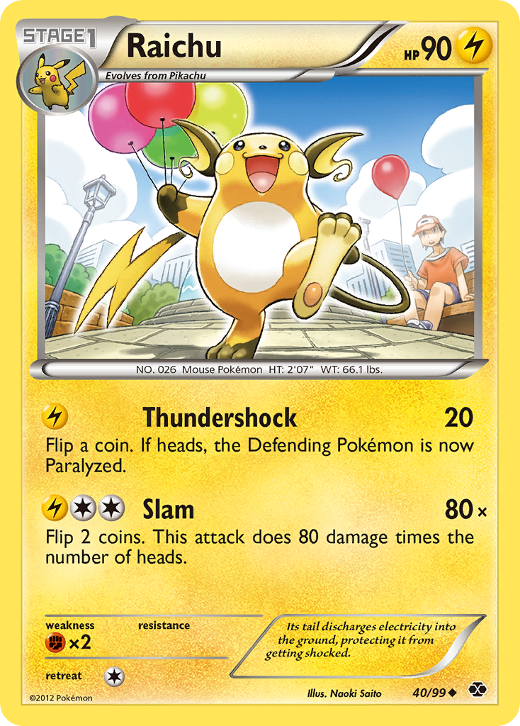 Raichu (40/99) [Black & White: Next Destinies] | Enigma On Main