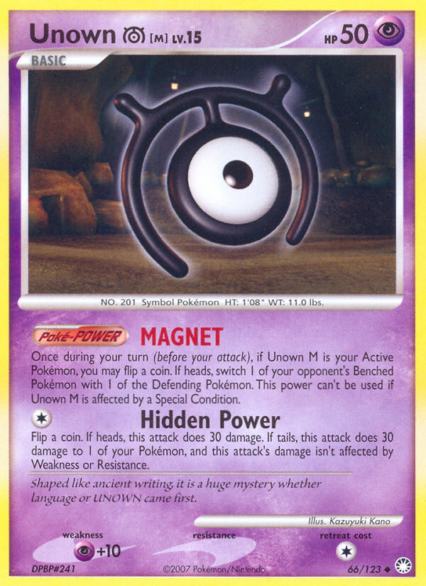 Unown M (66/123) [Diamond & Pearl: Mysterious Treasures] | Enigma On Main