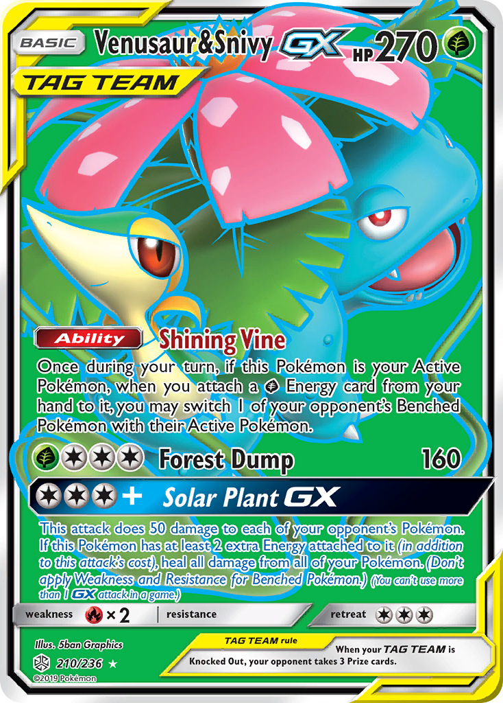 Venusaur & Snivy GX (210/236) [Sun & Moon: Cosmic Eclipse] | Enigma On Main