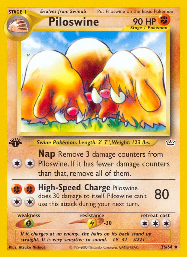 Piloswine (36/64) [Neo Revelation 1st Edition] | Enigma On Main