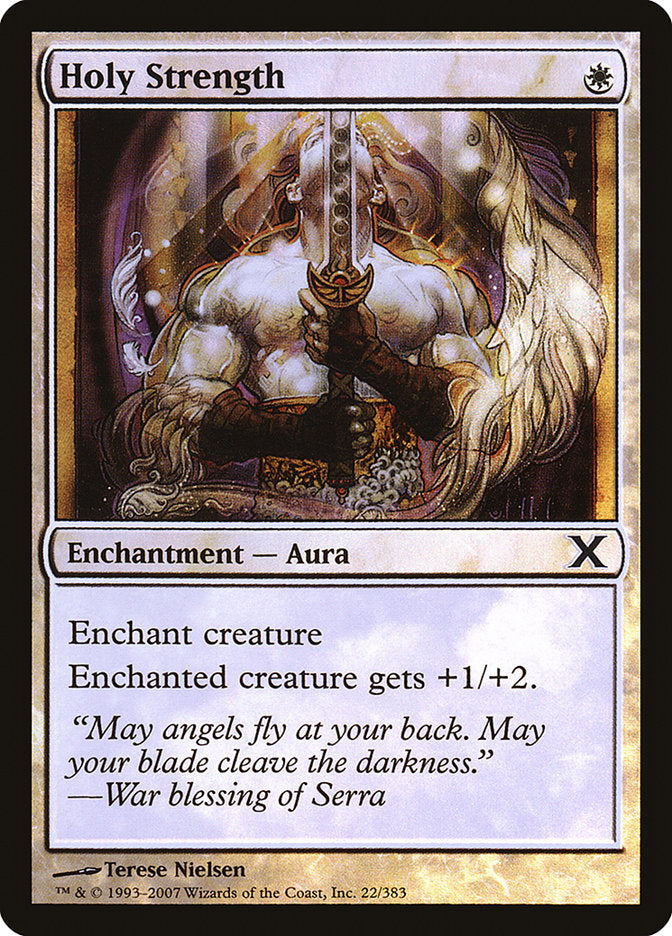 Holy Strength (Premium Foil) [Tenth Edition] | Enigma On Main