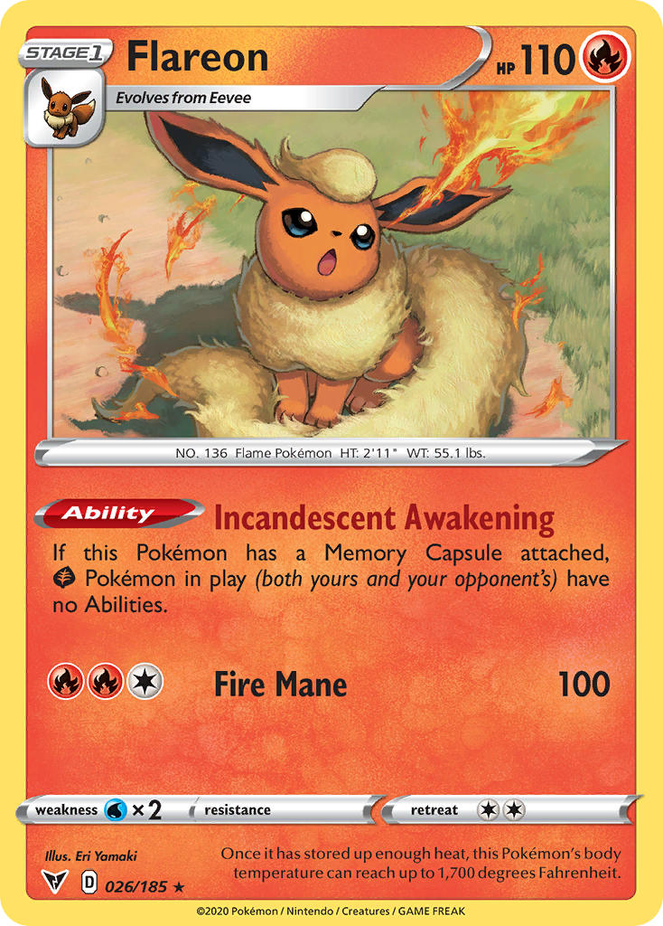 Flareon (026/185) [Sword & Shield: Vivid Voltage] | Enigma On Main