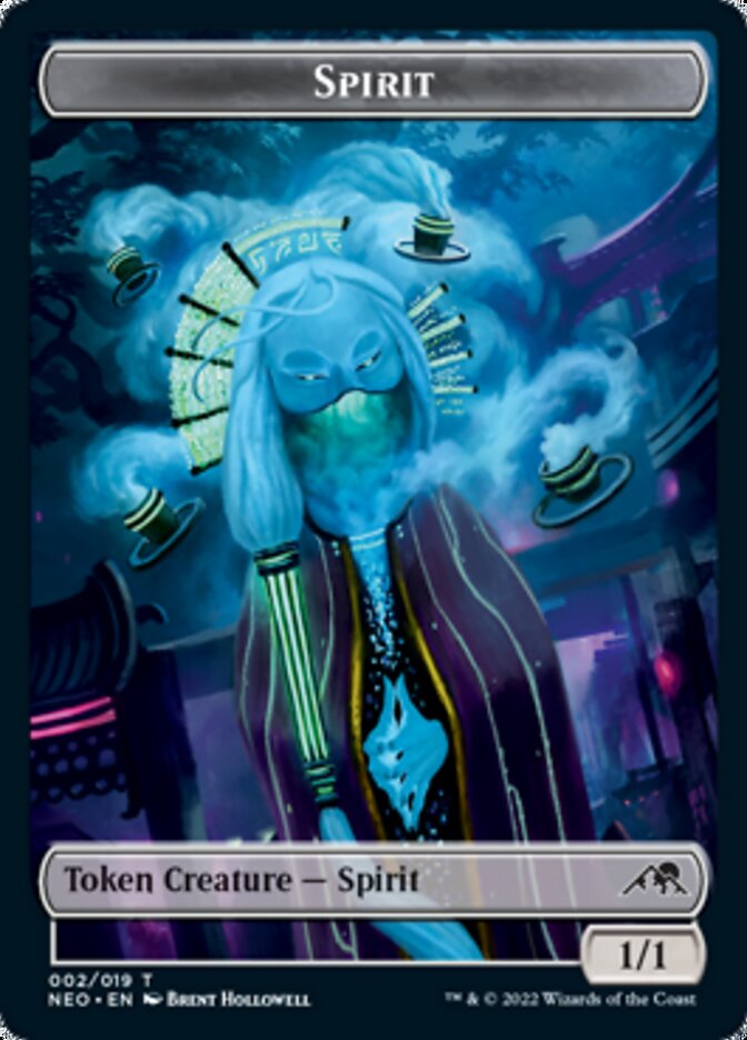 Spirit (002) // Human Monk Double-sided Token [Kamigawa: Neon Dynasty Tokens] | Enigma On Main