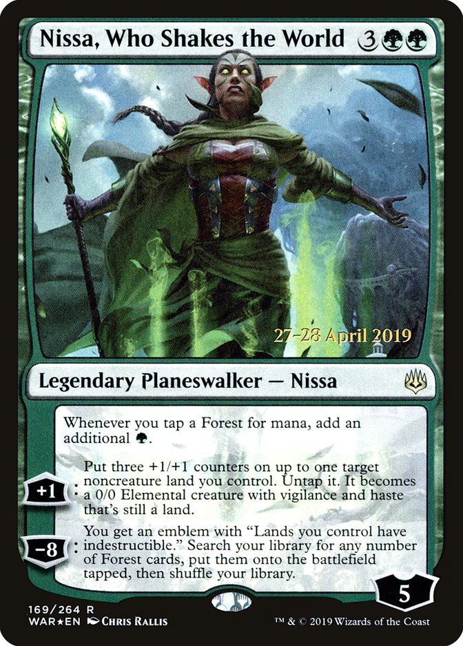 Nissa, Who Shakes the World  [War of the Spark Prerelease Promos] | Enigma On Main