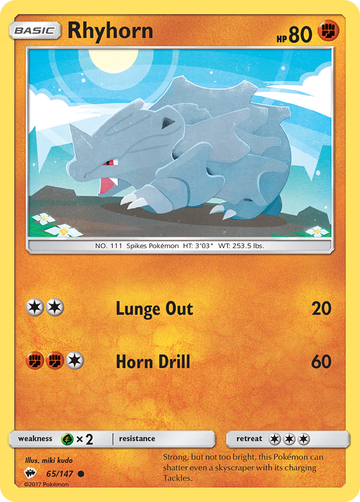 Rhyhorn (65/147) [Sun & Moon: Burning Shadows] | Enigma On Main