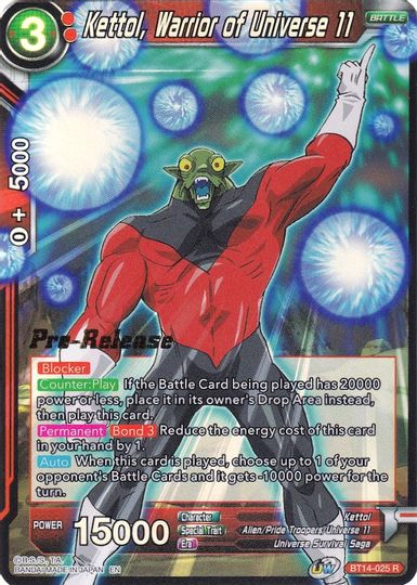 Kettol, Warrior of Universe 11 (BT14-025) [Cross Spirits Prerelease Promos] | Enigma On Main