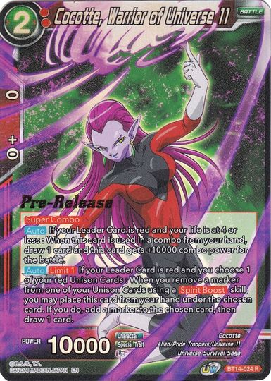 Cocotte, Warrior of Universe 11 (BT14-024) [Cross Spirits Prerelease Promos] | Enigma On Main