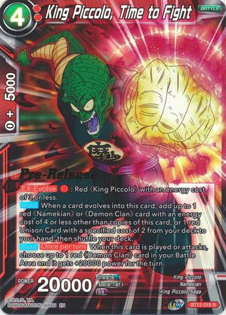 King Piccolo, Time to Fight (BT12-018) [Vicious Rejuvenation Prerelease Promos] | Enigma On Main