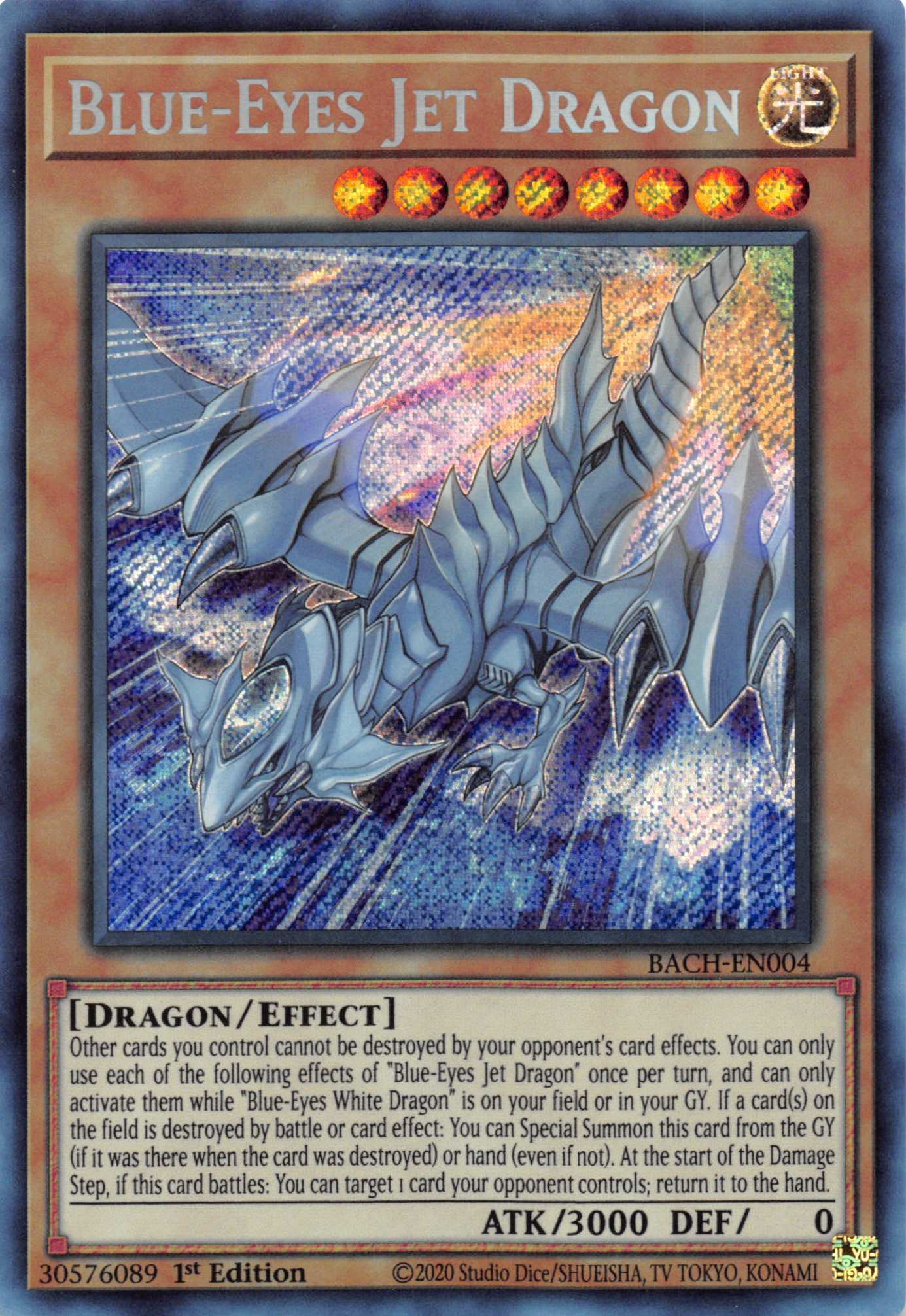 Blue-Eyes Jet Dragon [BACH-EN004] Secret Rare | Enigma On Main