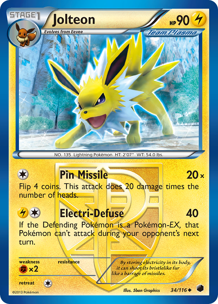 Jolteon (34/116) [Black & White: Plasma Freeze] | Enigma On Main