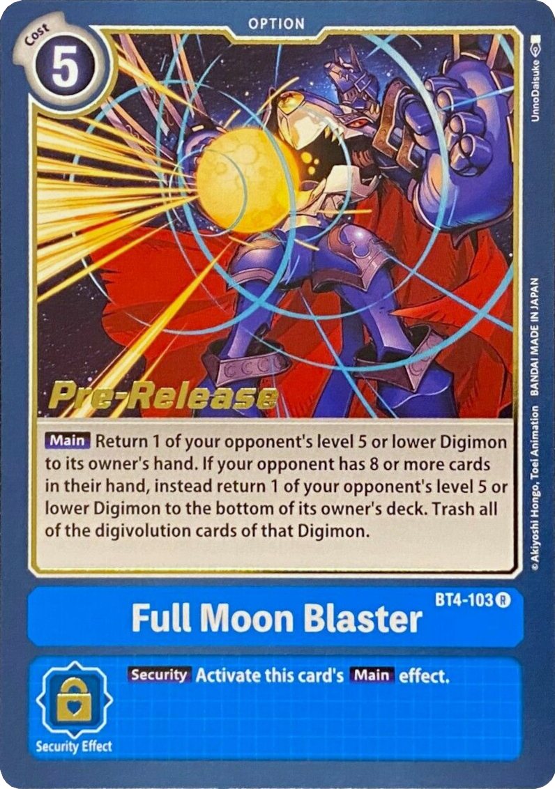 Full Moon Blaster [BT4-103] [Great Legend Pre-Release Promos] | Enigma On Main