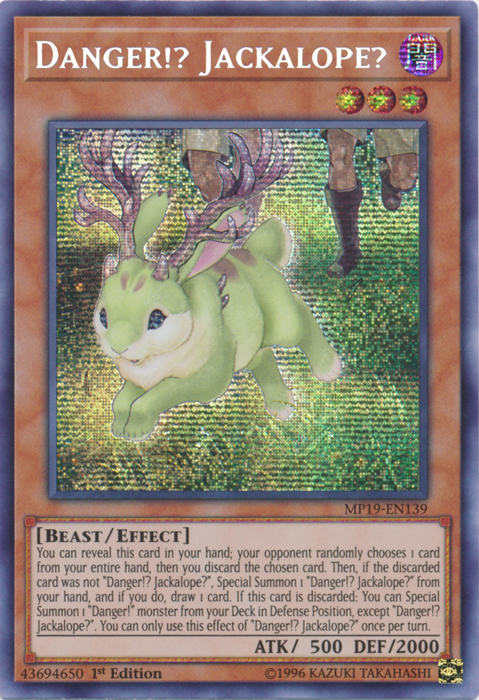 Danger!? Jackalope? [MP19-EN139] Prismatic Secret Rare | Enigma On Main