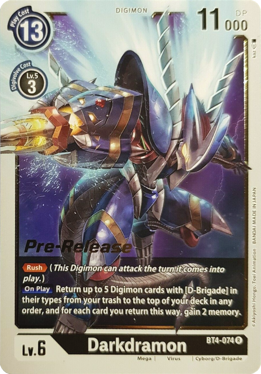 Darkdramon [BT4-074] [Great Legend Pre-Release Promos] | Enigma On Main