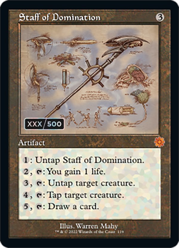 Staff of Domination (Retro Schematic) (Serial Numbered) [The Brothers' War Retro Artifacts] | Enigma On Main