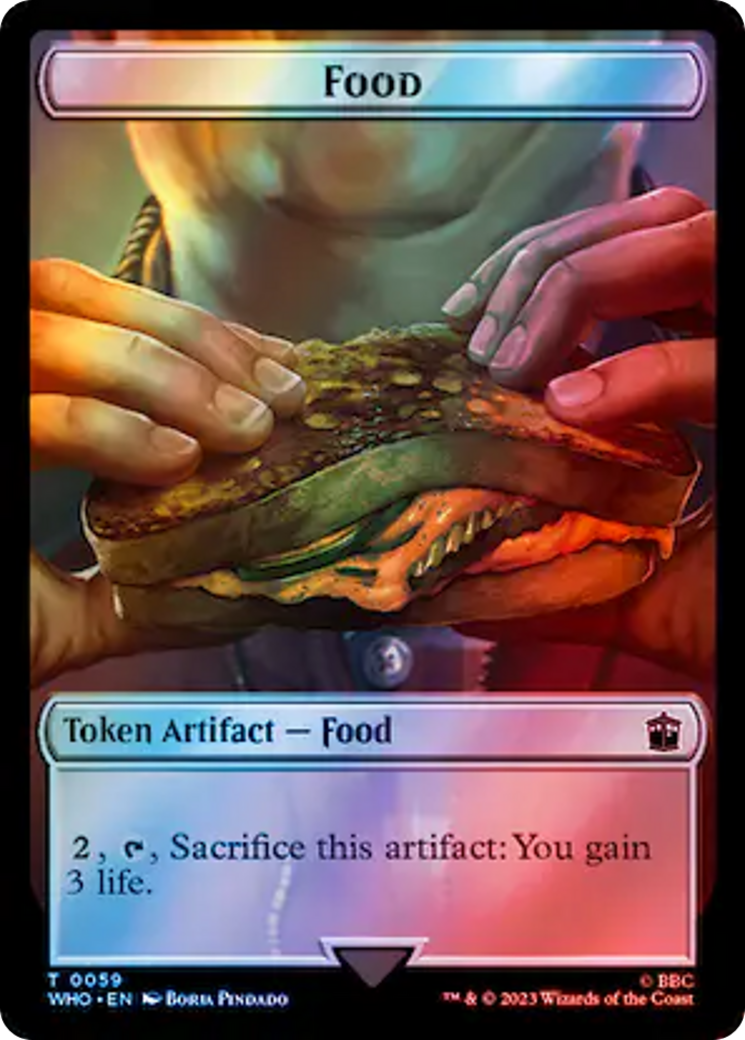 Alien Angel // Food (0059) Double-Sided Token (Surge Foil) [Doctor Who Tokens] | Enigma On Main