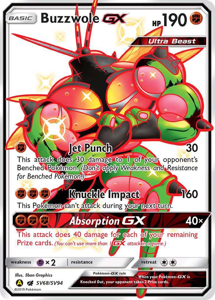 Buzzwole GX (SV68/SV94) [Sun & Moon: Hidden Fates - Shiny Vault] | Enigma On Main