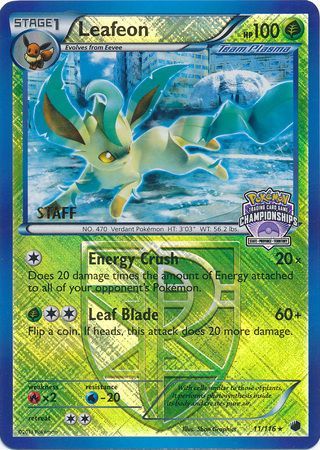 Leafeon (11/116) (States Championship Promo Staff) [Black & White: Plasma Freeze] | Enigma On Main