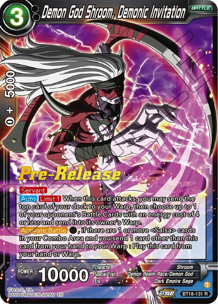 Demon God Shroom, Demonic Invitation (BT18-131) [Dawn of the Z-Legends Prerelease Promos] | Enigma On Main