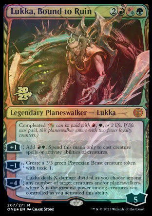 Lukka, Bound to Ruin [Phyrexia: All Will Be One Prerelease Promos] | Enigma On Main