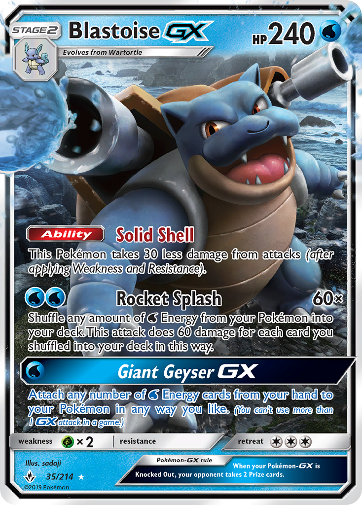 Blastoise GX (35/214) [Sun & Moon: Unbroken Bonds] | Enigma On Main