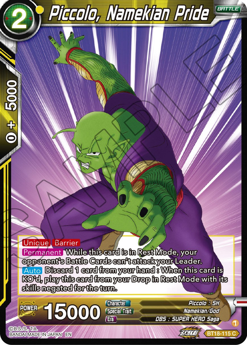 Piccolo, Namekian Pride (BT18-115) [Dawn of the Z-Legends] | Enigma On Main