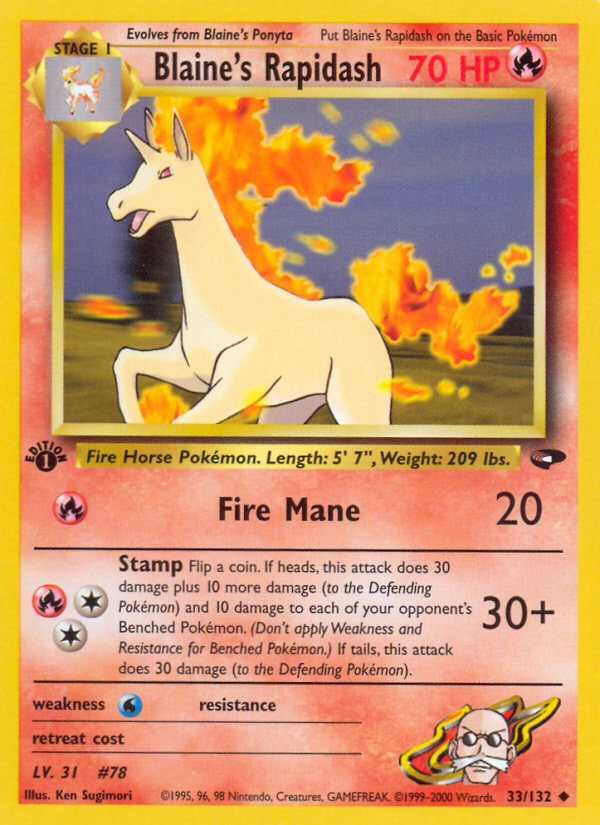 Blaine's Rapidash (33/132) [Gym Challenge 1st Edition] | Enigma On Main