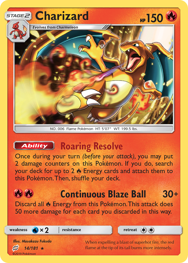 Charizard (14/181) (Cosmos Holo) [Sun & Moon: Team Up] | Enigma On Main