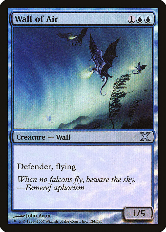 Wall of Air (Premium Foil) [Tenth Edition] | Enigma On Main