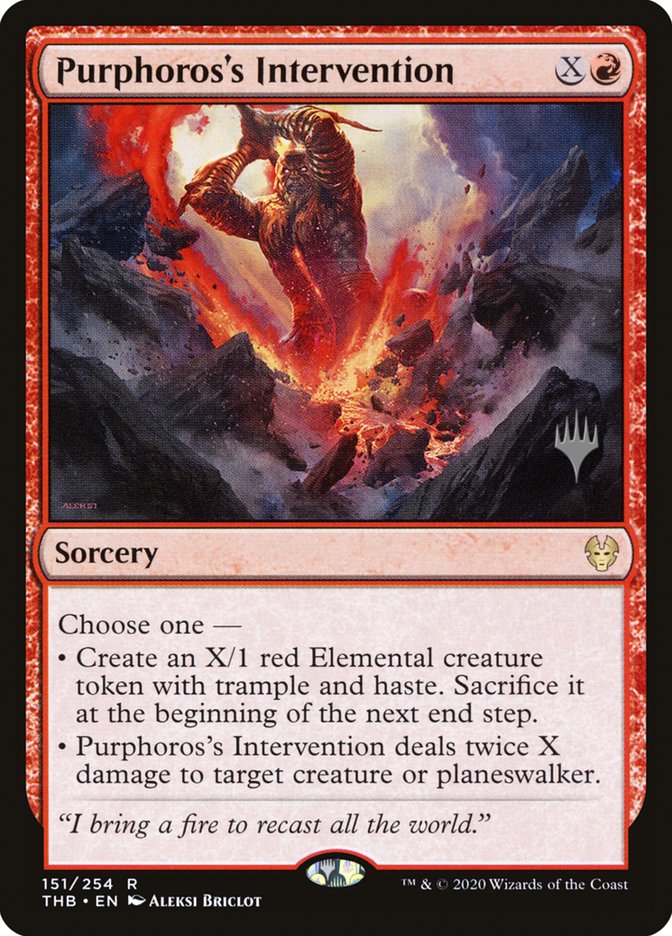 Purphoros's Intervention (Promo Pack) [Theros Beyond Death Promos] | Enigma On Main