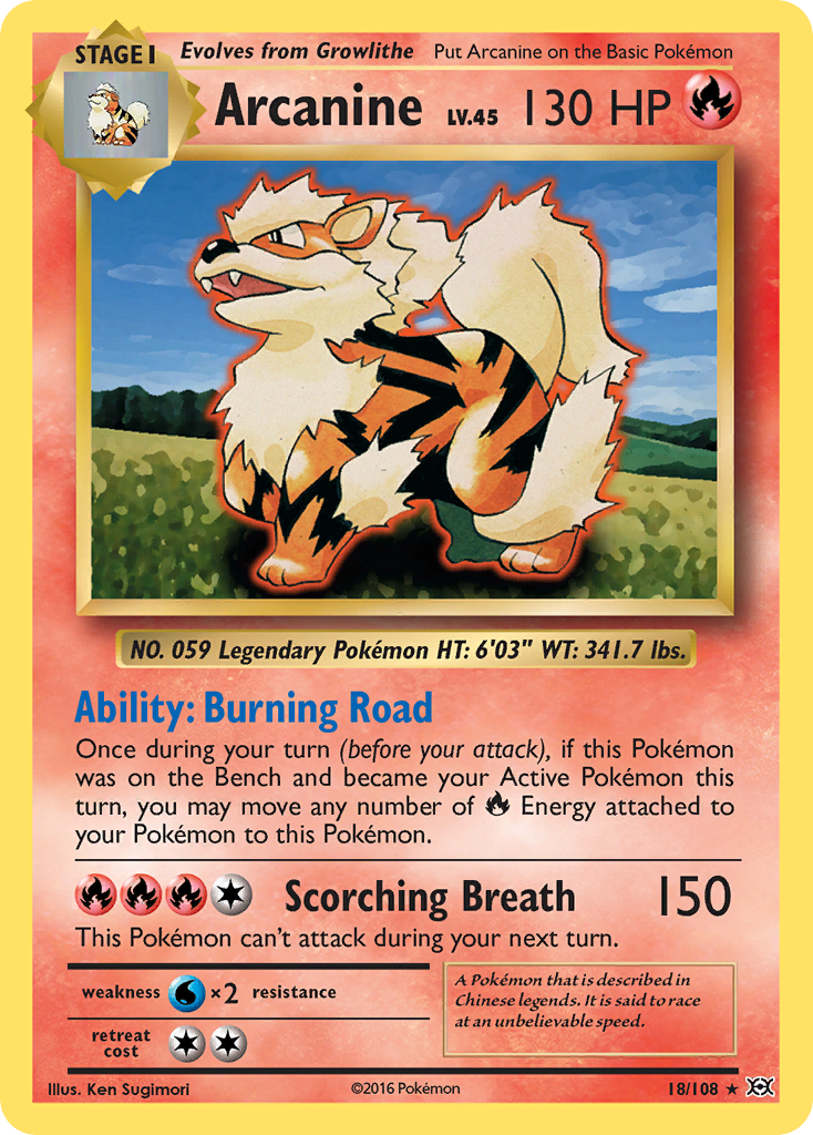 Arcanine (18/108) [XY: Evolutions] | Enigma On Main