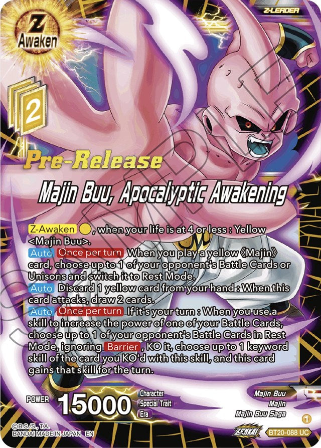 Majin Buu, Apocalyptic Awakening (BT20-088) [Power Absorbed Prerelease Promos] | Enigma On Main