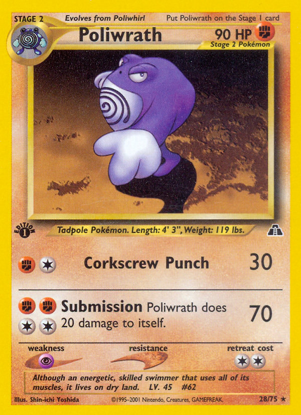 Poliwrath (28/75) [Neo Discovery 1st Edition] | Enigma On Main