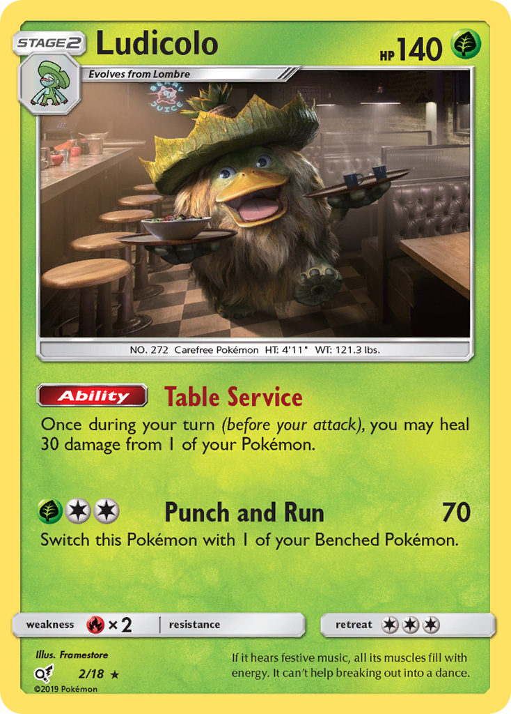 Ludicolo (2/18) [Sun & Moon: Detective Pikachu] | Enigma On Main