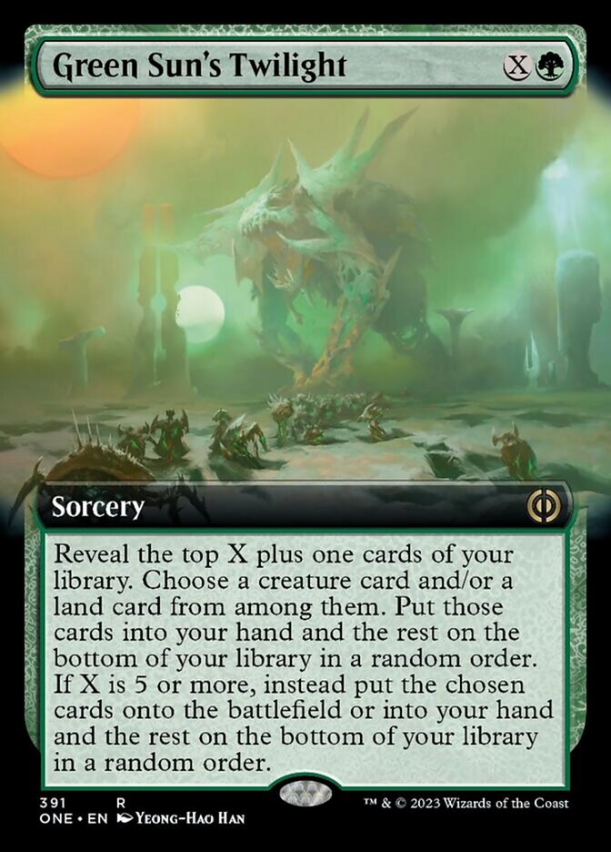 Green Sun's Twilight (Extended Art) [Phyrexia: All Will Be One] | Enigma On Main