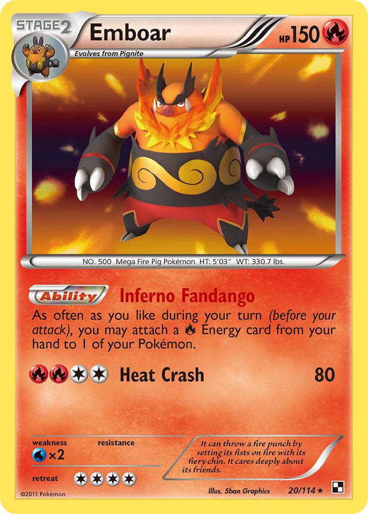 Emboar (20/114) [Black & White: Base Set] | Enigma On Main