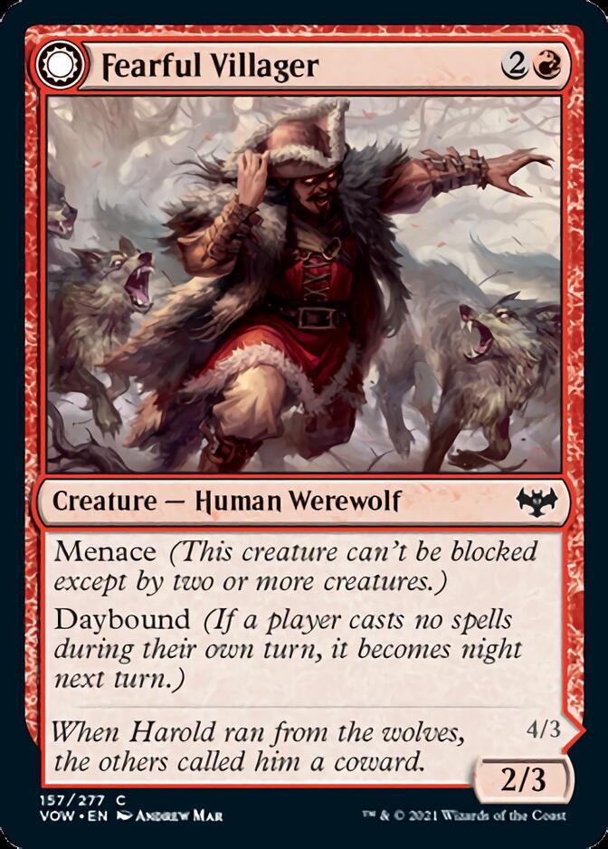 Fearful Villager // Fearsome Werewolf [Innistrad: Crimson Vow] | Enigma On Main