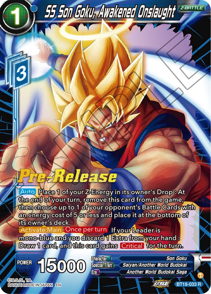 SS Son Goku, Awakened Onslaught (BT18-033) [Dawn of the Z-Legends Prerelease Promos] | Enigma On Main