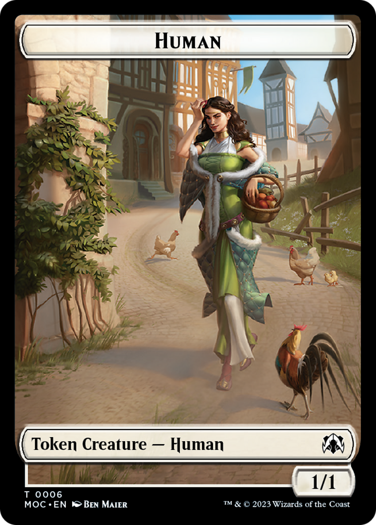 Zombie Knight // Human (6) Double-Sided Token [March of the Machine Commander Tokens] | Enigma On Main