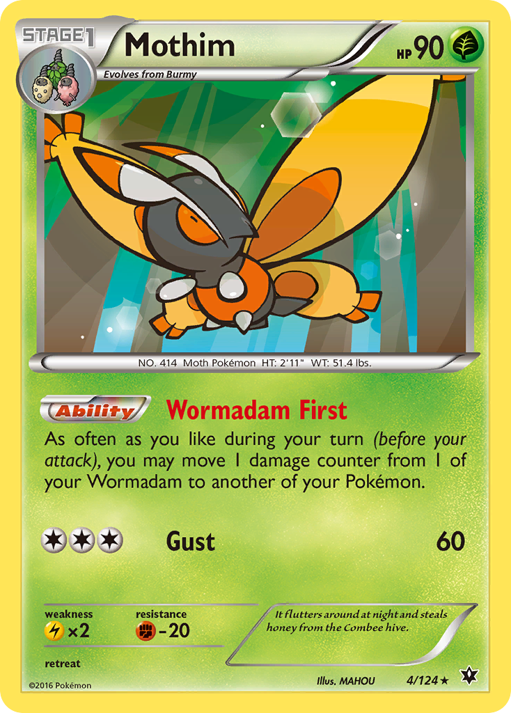 Mothim (4/124) [XY: Fates Collide] | Enigma On Main