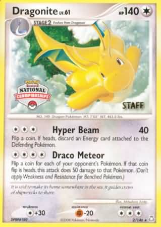 Dragonite (2/146) (National Championship Staff) [Diamond & Pearl: Legends Awakened] | Enigma On Main