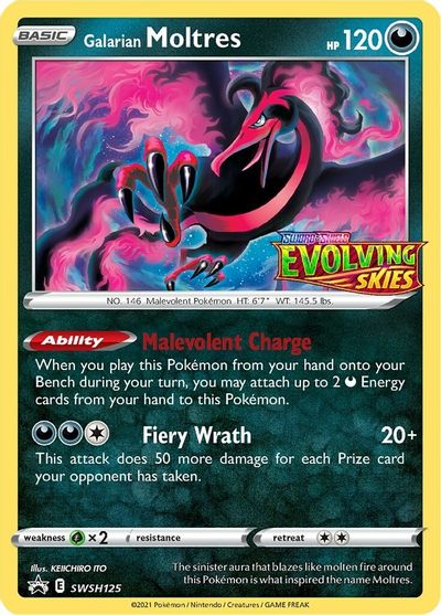 Galarian Moltres (SWSH125) (Prerelease Promo) [Sword & Shield: Black Star Promos] | Enigma On Main