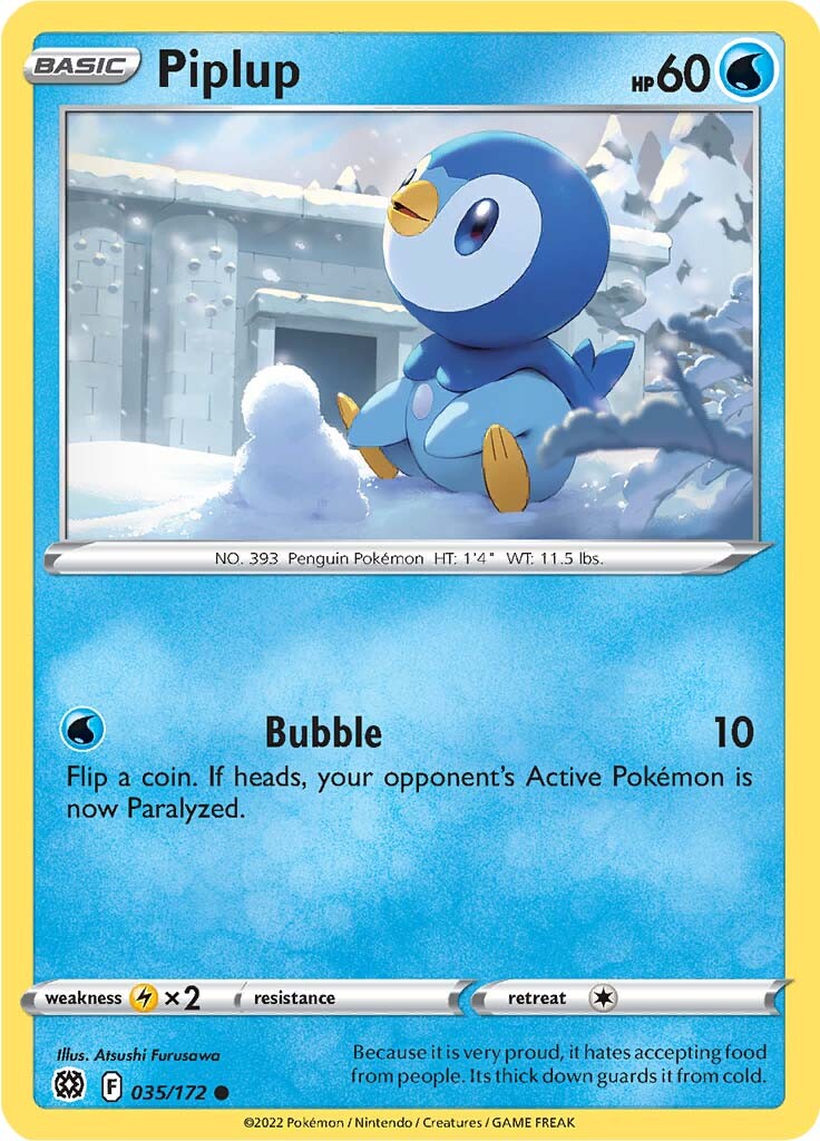 Piplup (035/172) [Sword & Shield: Brilliant Stars] | Enigma On Main