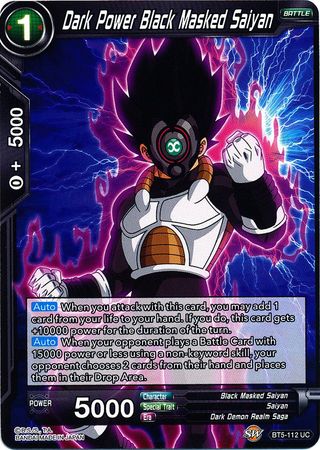 Dark Power Black Masked Saiyan (BT5-112) [Miraculous Revival] | Enigma On Main