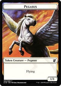 Pegasus // Human Double-sided Token [Commander 2019 Tokens] | Enigma On Main