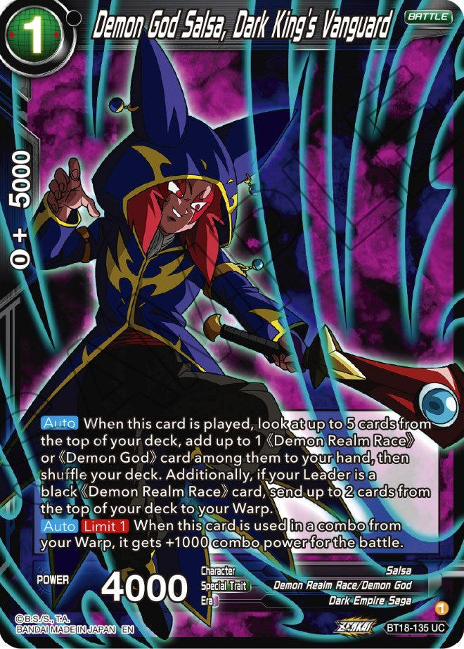 Demon God Salsa, Dark King's Vanguard (BT18-135) [Dawn of the Z-Legends] | Enigma On Main