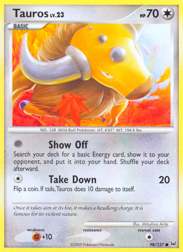 Tauros (98/127) [Platinum: Base Set] | Enigma On Main