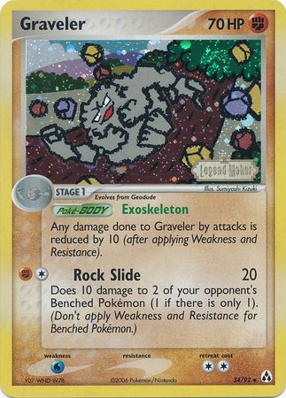 Graveler (34/92) (Stamped) [EX: Legend Maker] | Enigma On Main